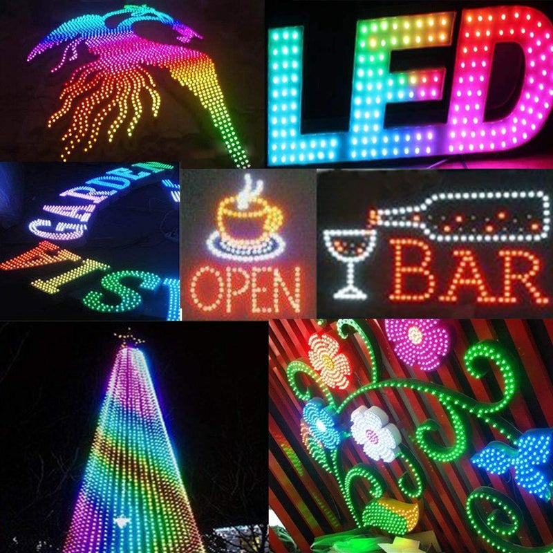 REXTiN أضواء خيوط LED الرقمية القابلة للعناوين Rextin WS2811 مقاومة للماء RGB كاملة الألوان 12 مم DC 5V (DC5V 500 قطعة) - Image 5